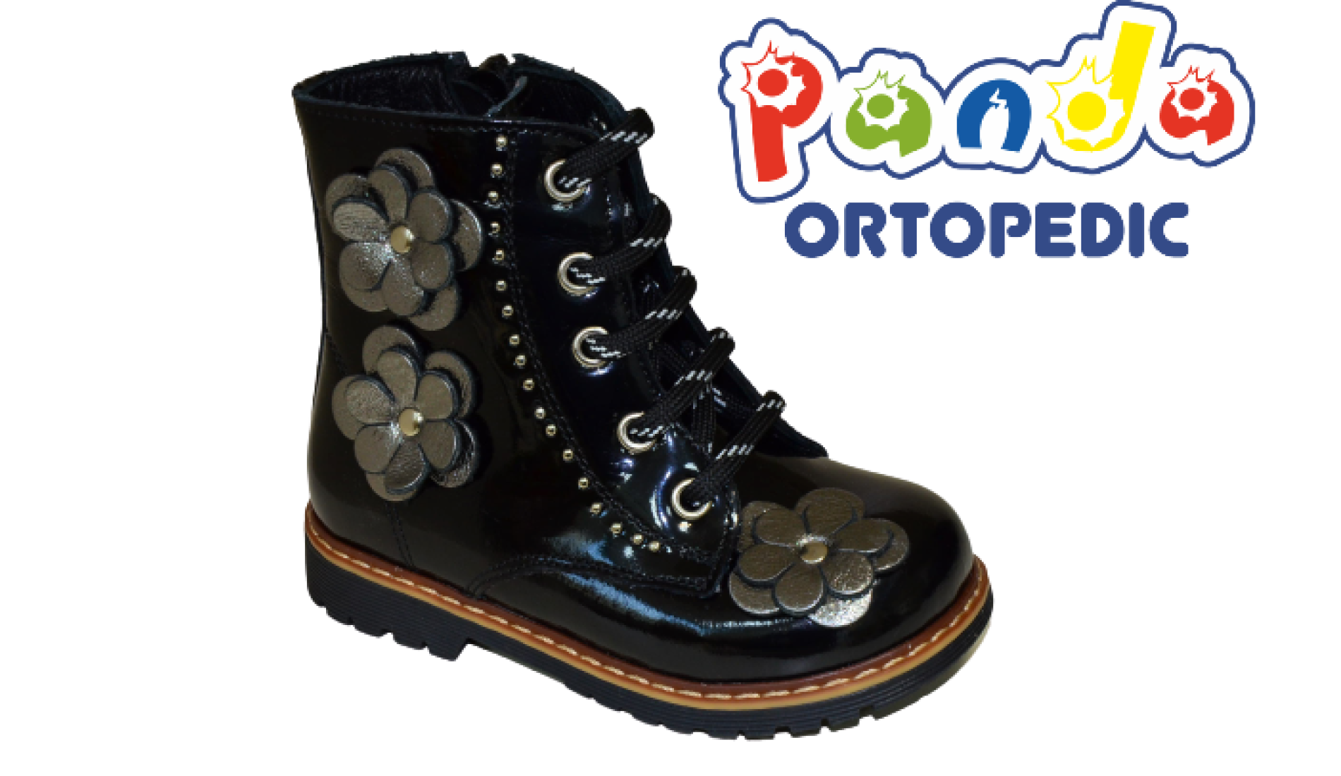 Ботинки осенние Панда, купить не дорого детскую обувь в Калининграде,кожаная ортопедическая стелька с супинатором, антивальгус.