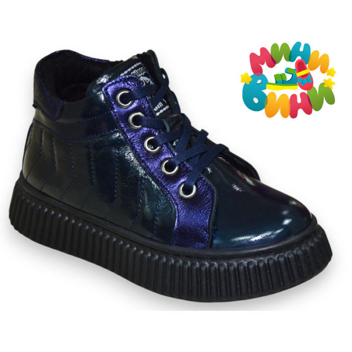 Ботинки 26-30 СИНИЕ_ФИОЛ,ЛАК