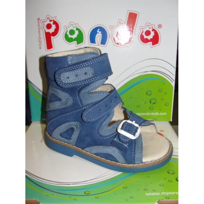 Сандалии 31-36   СИНИЕ НУБУК    В/БЕРЦЫ