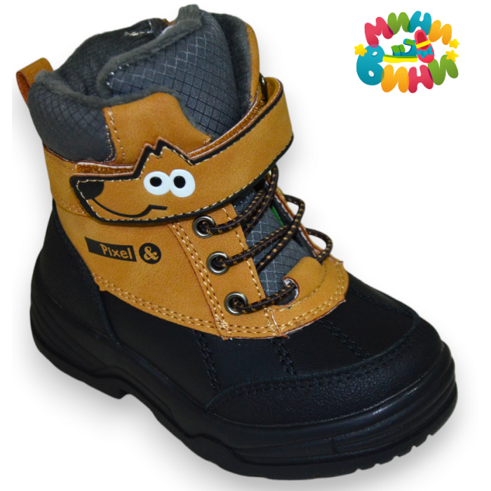 Ботинки 22-26 КОРИЧ. ЧЁРН.ШЕРСТЬ