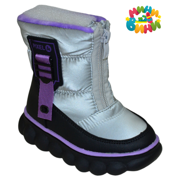 Сапожки 22-27 СЕРЕБРИСТ.Зщ/нос ШЕРСТЬ