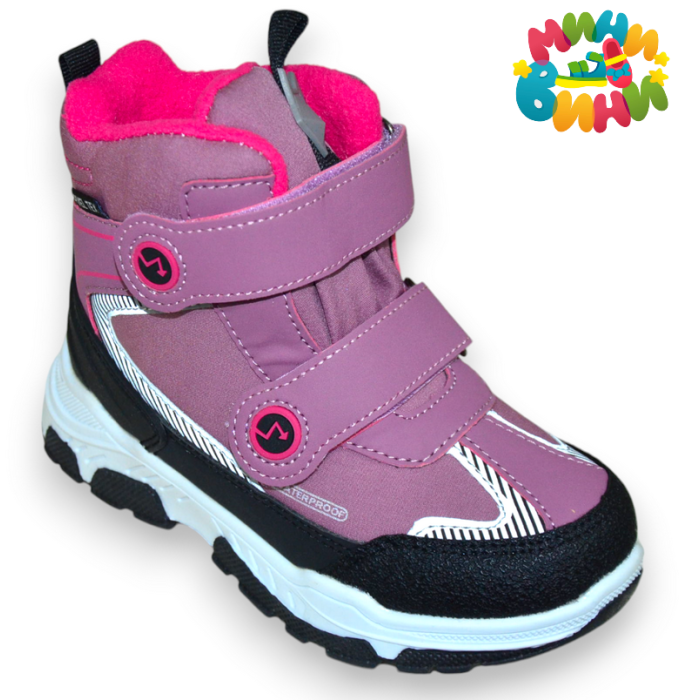 Ботинки 28-35 РОЗОВ 2-Лип. ШЕРСТЬ