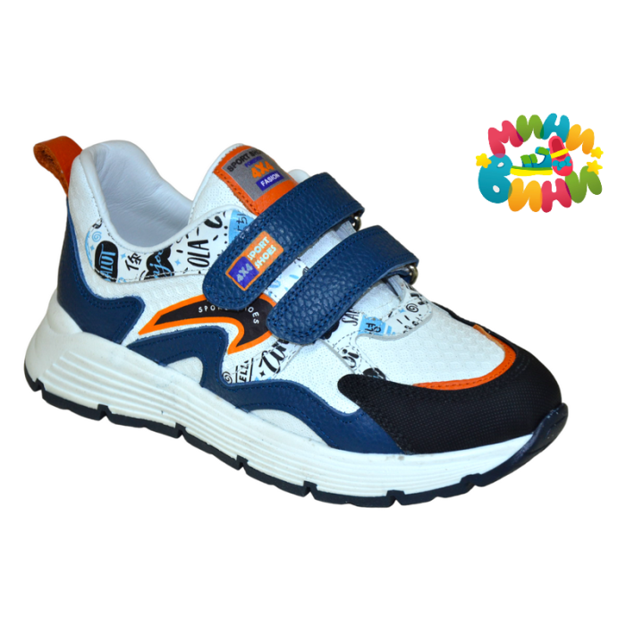 Кроссовки 31-36  БЕЛ.Т.СИН.ОРАНЖ 4Х4