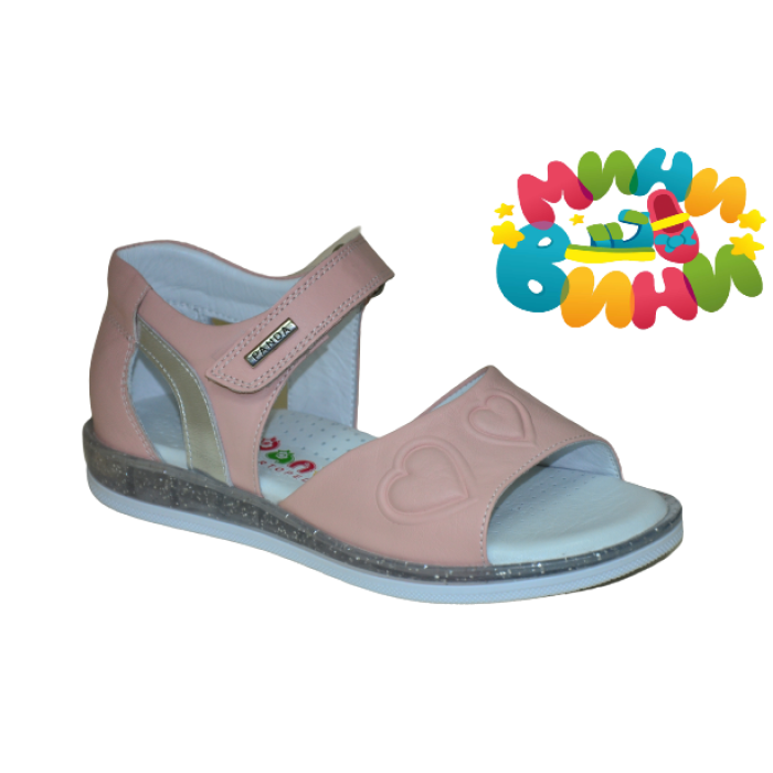 Сандалии 31-36  РОЗОВ. КОЖА СРДЦ.