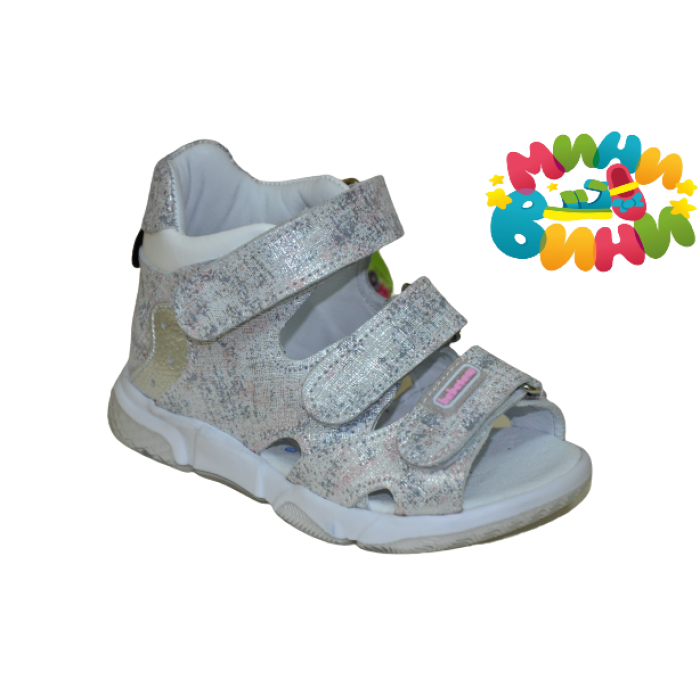 Сандалии 21-25 СЕРЕБРИСТ. БЛЕСТ 3-Лип.