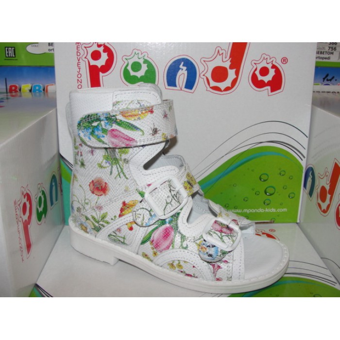 Сандалии 26-30  В/БЕРЦЫ  БЕЛЫЕ КОЖА ЦВЕТЫ 