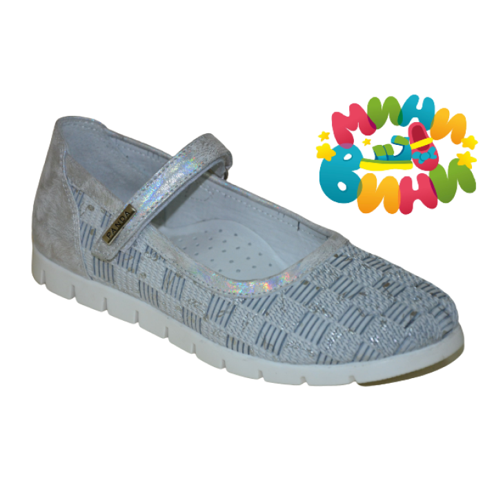 Туфли 31-36  СЕРЕБР. КОЖА