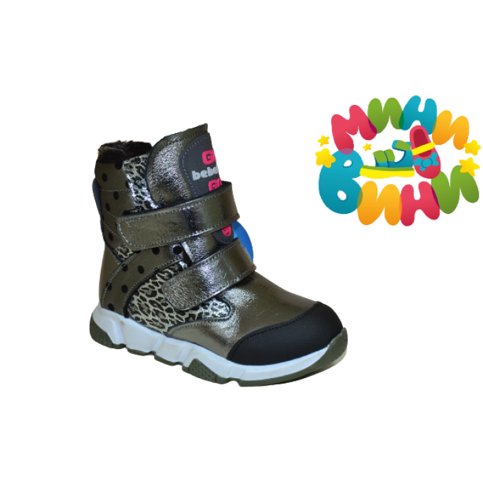 Ботинки 26-30 Спорт СЕРЕБР 2-Лип  Нат.Мех-овчина