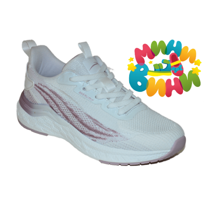 Кроссовки 36-40 БЕЛ.ФИОЛЕТОВ ТКСТ.