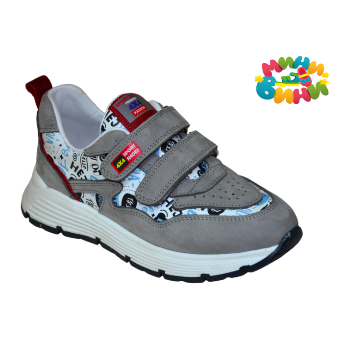 Кроссовки 31-36  СВ.СЕРЫЕ КРАС. 4Х4